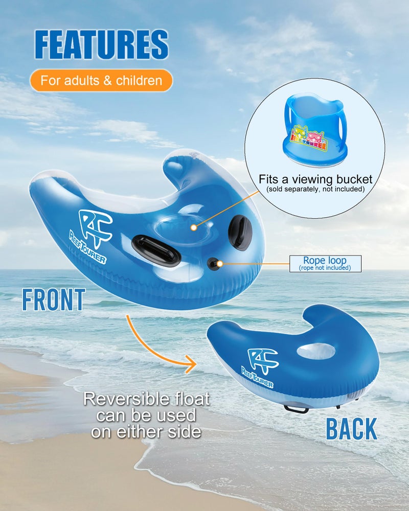 Reef Tourer Inflatable Snorkeling Float, Blue - Image 2